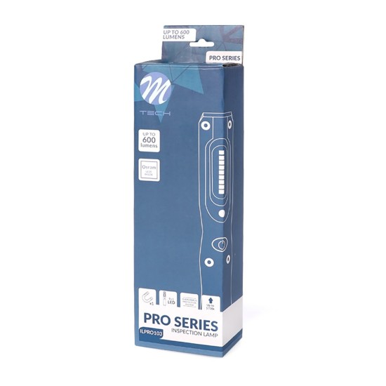 Φακός εργασίας Osram 9+1 led 600+200lm 5.700k με 1 μαγνήτη 2 λειτουργιών επαναφορτιζόμενος m-tech