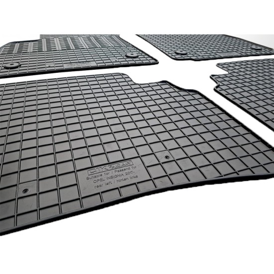 Cik - ΜΑΡΚΕ ΠΑΤΑΚΙΑ ΣΕ ΣΚΑΦΗ ΛΑΣΤΙΧΟ ΓΙΑ OPEL INSIGNIA B 2017+ ΣΕ ΜΑΥΡΟ ΧΡΩΜΑ ΜΕ ΚΟΥΜΠΩΜΑΤΑ - 4 ΤΕΜ. (RM.OP.0016/CK)