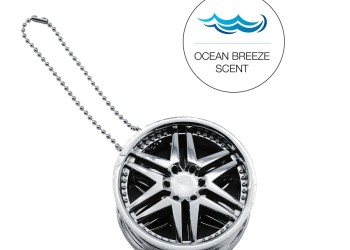 ΑΡΩΜΑΤΙΚΟ ΚΡΕΜΑΣΤΟ ΣΕ ΣΧΗΜΑ ΖΑΝΤΑΣ CHROME WHEEL OCEAN BREEZE 6cm SIMONI RACING - 1 TEM.