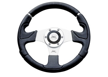 ΤΙΜΟΝΙ KOBRA EVO 320mm ΜΑΥΡΟ/ΑΣΗΜΙ ΚΕΝΤΡΟ LUISI