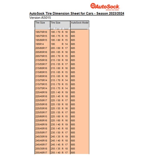 Autosock - ΑΝΤΙΟΛΙΣΘΗΤΙΚΟ ΠΑΝΙ ΧΙΟΝΙΟΥ AUTOSOCK 685 HIGH PERFORMANCE EDITION - 2 ΤΕΜ. (L.AS685)