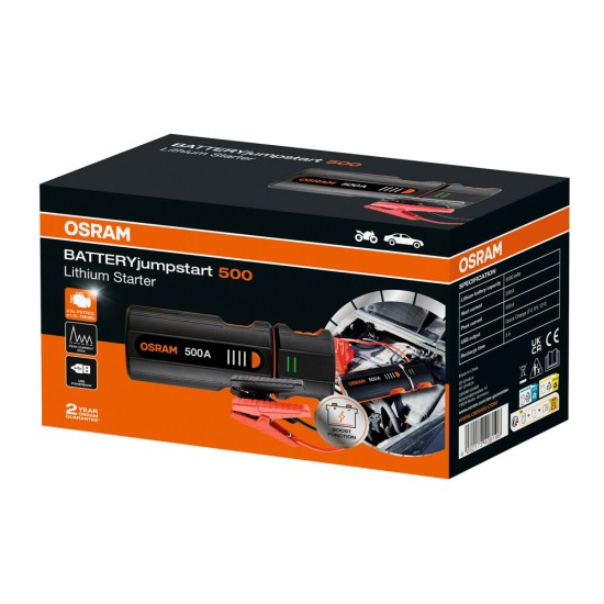 ΕΚΚΙΝΗΤΗΣ ΜΠΑΤΑΡΙΑΣ/ΦΑΚΟΣ/USB(3000cc ΒΕΝΖΙΝΗ/1500cc DIESEL)12V 6000mAh 200-500A JUMPSTART OSRAM - 1 ΤΕΜ.