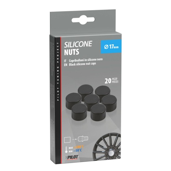 ΚΑΠΑΚΙΑ ΣΙΛΙΚΟΝΗΣ ΓΙΑ ΜΠΟΥΛΟΝΙΑ 17mm Μαύρα 20τεμ.