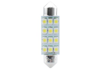 ΛΑΜΠΑΚΙΑ ΠΛΑΦΟΝΙΕΡΑΣ C5W/C10W 12V 0,96W SV8,5 41mm PREMIUM LED 12xSMD3528 ΛΕΥΚΟ 1ΤΕΜ.