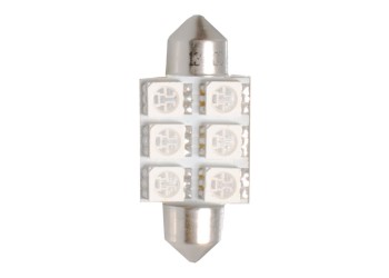 ΛΑΜΠΑΚΙΑ ΠΛΑΦΟΝΙΕΡΑΣ C5W/C10W 12V 1,44W SV8,5 36mm PREMIUM LED 6xSMD5050 ΜΠΛΕ M-TECH - 1 ΤΕΜ.