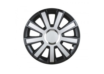 Amio - ΤΑΣΙΑ 14" FLASH ΜΑΥΡΟ-ΑΣΗΜΙ - ΣΕΤ 4ΤΕΜ ΣΕ ΣΑΚΟΥΛΑ ΝΑΥΛΟΝ (L07100KPL/AM)