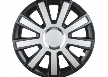 Amio - ΤΑΣΙΑ 14" FLASH ΜΑΥΡΟ-ΑΣΗΜΙ - ΣΕΤ 4ΤΕΜ ΣΕ ΣΑΚΟΥΛΑ ΝΑΥΛΟΝ (L07100KPL/AM)