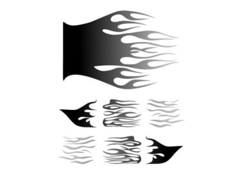 Aυτοκόλλητα Φλόγες σε μαύρο χρώμα kit - Lampa - 7 τεμ.