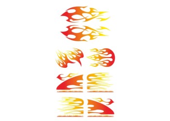 Aυτοκόλλητα Φλόγες σε κόκκινο χρώμα kit - Lampa - 7 τεμ.