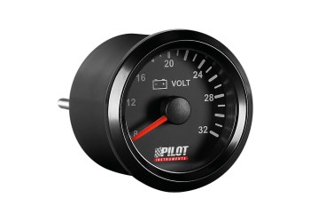 ΒΟΛΤΟΜΕΤΡΟ ΑΝΑΛΟΓΙΚΟ ΜΑΥΡΟ ΜΕ ΛΕΥΚΟ ΦΩΣ BLACK ANALOGUE SERIES 9-32V 52mm