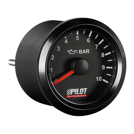 ΟΡΓΑΝΟ ΠΙΕΣΗΣ ΛΑΔΙΟΥ ΑΝΑΛΟΓΙΚΟ ΜΑΥΡΟ ΜΕ ΛΕΥΚΟ ΦΩΣ BLACK ANALOGUE SERIES 9-32V 52mm