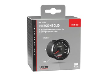 ΟΡΓΑΝΟ ΠΙΕΣΗΣ ΛΑΔΙΟΥ ΑΝΑΛΟΓΙΚΟ ΜΑΥΡΟ ΜΕ ΛΕΥΚΟ ΦΩΣ BLACK ANALOGUE SERIES 9-32V 52mm