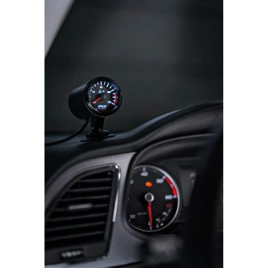 ΟΡΓΑΝΟ ΘΕΡΜΟΚΡΑΣΙΑΣ ΝΕΡΟΥ ΑΝΑΛΟΓΙΚΟ ΜΑΥΡΟ ΜΕ ΛΕΥΚΟ ΦΩΣ BLACK ANALOGUE SERIES 9-32V 52mm