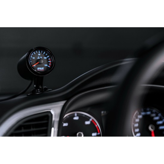 ΟΡΓΑΝΟ ΘΕΡΜΟΚΡΑΣΙΑΣ ΝΕΡΟΥ ΑΝΑΛΟΓΙΚΟ ΜΑΥΡΟ ΜΕ ΛΕΥΚΟ ΦΩΣ BLACK ANALOGUE SERIES 9-32V 52mm