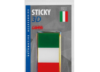 ΑΥΤΟΚΟΛΛΗΤΟ ΣΗΜΑ 3D ΣΗΜΑΙΑ ΙΤΑΛΙΑΣ 78x40mm LAMPA -  1 Τεμ.