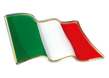 ΑΥΤΟΚΟΛΛΗΤΟ ΣΗΜΑ 3D ΣΗΜΑΙΑ ΙΤΑΛΙΑΣ ΚΥΜΑΤΙΣΤΗ 78x40mm LAMPA -  1 Τεμ.