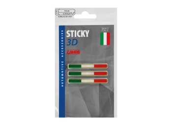ΑΥΤΟΚΟΛΛΗΤΟ ΣΗΜΑ 3D ΣΗΜΑΙΑ ΙΤΑΛΙΑΣ 55x8mm LAMPA -  3 Τεμ.