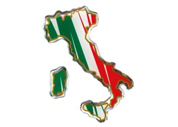 ΑΥΤΟΚΟΛΛΗΤΟ ΣΗΜΑ 3D ΣΗΜΑΙΑ ΙΤΑΛΙΑΣ ΜΠΟΤΑ 35x66mm LAMPA -  1 Τεμ.