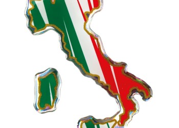 ΑΥΤΟΚΟΛΛΗΤΟ ΣΗΜΑ 3D ΣΗΜΑΙΑ ΙΤΑΛΙΑΣ ΜΠΟΤΑ 35x66mm LAMPA -  1 Τεμ.