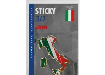 ΑΥΤΟΚΟΛΛΗΤΟ ΣΗΜΑ 3D ΣΗΜΑΙΑ ΙΤΑΛΙΑΣ ΜΠΟΤΑ 35x66mm LAMPA -  1 Τεμ.