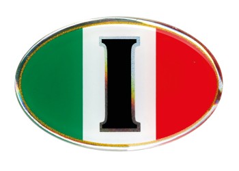 ΑΥΤΟΚΟΛΛΗΤΟ ΣΗΜΑ 3D ΣΗΜΑΙΑ ΙΤΑΛΙΑΣ ΟΒΑΛ 61x46mm LAMPA -  1 Τεμ.