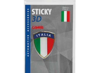 ΑΥΤΟΚΟΛΛΗΤΟ ΣΗΜΑ 3D ΣΗΜΑΙΑ ΙΤΑΛΙΑΣ ΕΜΒΛΗΜΑ 35x45mm LAMPA -  1 Τεμ.