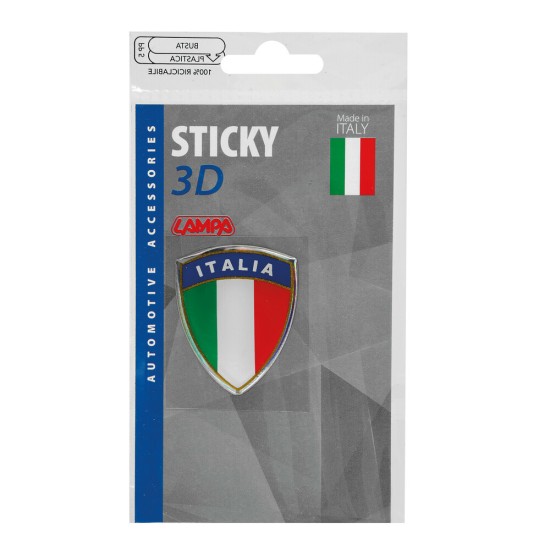 ΑΥΤΟΚΟΛΛΗΤΟ ΣΗΜΑ 3D ΣΗΜΑΙΑ ΙΤΑΛΙΑΣ ΕΜΒΛΗΜΑ 35x45mm LAMPA -  1 Τεμ.