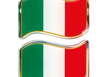 ΑΥΤΟΚΟΛΛΗΤΟ ΣΗΜΑ 3D ΣΗΜΑΙΑ ΙΤΑΛΙΑΣ ΚΥΜΑΤΙΣΤΗ 40x27mm LAMPA -  2 Τεμ.