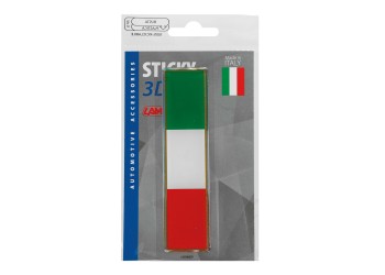 ΑΥΤΟΚΟΛΛΗΤΟ ΣΗΜΑ 3D ΣΗΜΑΙΑ ΙΤΑΛΙΑΣ 110x27mm LAMPA -  1 Τεμ.