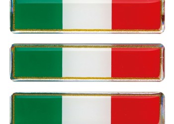 ΑΥΤΟΚΟΛΛΗΤΟ ΣΗΜΑ 3D ΣΗΜΑΙΑ ΙΤΑΛΙΑΣ 80x16mm LAMPA -  3 Τεμ.