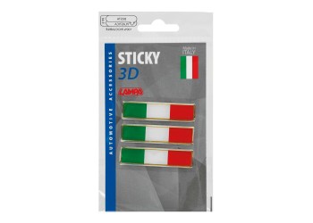 ΑΥΤΟΚΟΛΛΗΤΟ ΣΗΜΑ 3D ΣΗΜΑΙΑ ΙΤΑΛΙΑΣ 80x16mm LAMPA -  3 Τεμ.