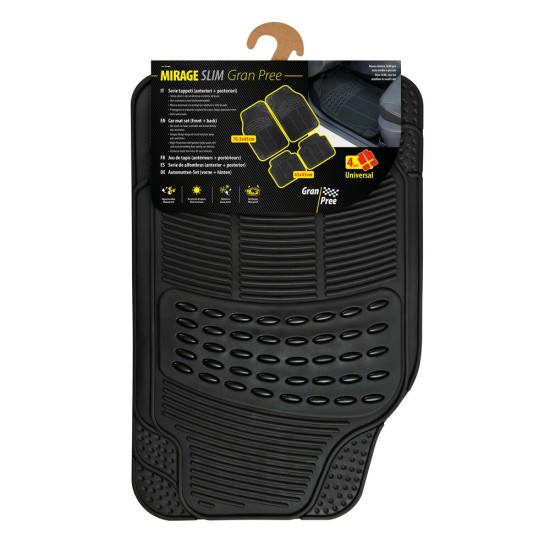 ΠΑΤΑΚΙΑ ΛΑΣΤΙΧΟ MIRAGE SLIM GRAN PREE UNIVERSAL 45x70,5 + 43x45cm ΜΑΥΡΟ LAMPA - 4 ΤΕΜ.