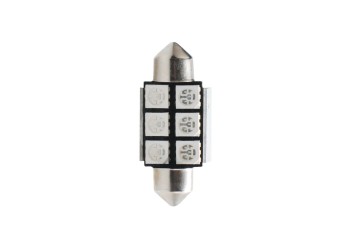ΛΑΜΠΑΚΙΑ ΠΛΑΦΟΝΙΕΡΑΣ C5W/C10W 12V 1,44W SV8,5 36mm CAN-BUS+RADIATOR LED 6xSMD5050 PREMIUM ΜΠΛΕ 1ΤΕΜ.