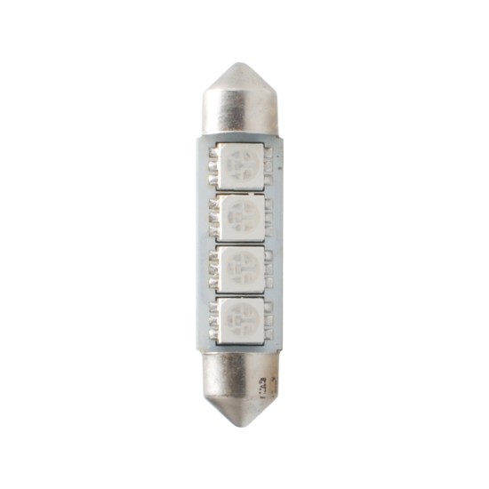 ΛΑΜΠΑΚΙΑ ΠΛΑΦΟΝΙΕΡΑΣ C5W/C10W 12V 0,96W SV8,5 41mm CAN-BUS LED 4xSMD5050 PREMIUM ΜΠΛΕ 1ΤΕΜ.