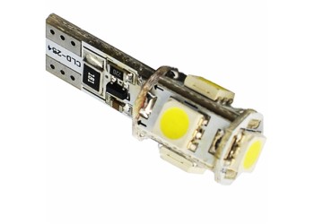 Λάμπα W5W 5xSMD 5050 με CAN-BUS 12V Λευκή 2τεμ.
