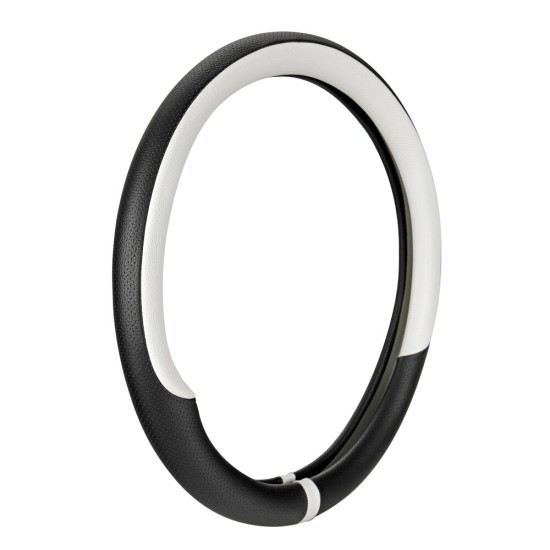 Lampa - Κάλυμμα Τιμονιού NOBLE (M) 37/39cm Μαύρο / Λευκό άοσμο διάτρητο αντιολισθητικό μαλακό ultra soft Skeentex - 1 τεμ. (L3290.0)