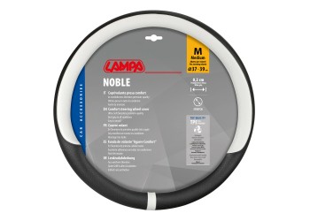 Lampa - Κάλυμμα Τιμονιού NOBLE (M) 37/39cm Μαύρο / Λευκό άοσμο διάτρητο αντιολισθητικό μαλακό ultra soft Skeentex - 1 τεμ. (L3290.0)