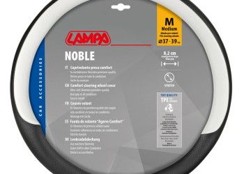 Lampa - Κάλυμμα Τιμονιού NOBLE (M) 37/39cm Μαύρο / Λευκό άοσμο διάτρητο αντιολισθητικό μαλακό ultra soft Skeentex - 1 τεμ. (L3290.0)