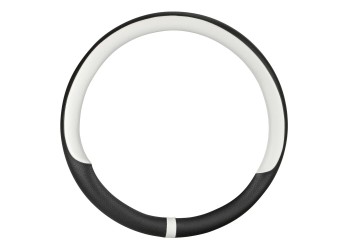 Lampa - Κάλυμμα Τιμονιού NOBLE (M) 37/39cm Μαύρο / Λευκό άοσμο διάτρητο αντιολισθητικό μαλακό ultra soft Skeentex - 1 τεμ. (L3290.0)