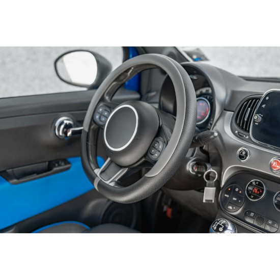 Lampa - Κάλυμμα Τιμονιού NOBLE (M) 37/39cm Μαύρο / Γκρί άοσμο διάτρητο αντιολισθητικό μαλακό ultra soft Skeentex - 1 τεμ. (L3290.1)