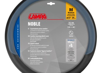 Lampa - Κάλυμμα Τιμονιού NOBLE (M) 37/39cm Μαύρο / Μπλε άοσμο διάτρητο αντιολισθητικό μαλακό ultra soft Skeentex - 1 τεμ. (L3290.2)