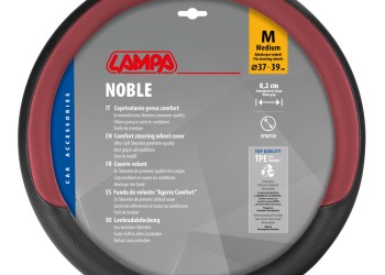 Lampa - Κάλυμμα Τιμονιού NOBLE (M) 37/39cm Μαύρο / Κόκκινο άοσμο διάτρητο αντιολισθητικό μαλακό ultra soft Skeentex - 1 τεμ. (L3290.3)