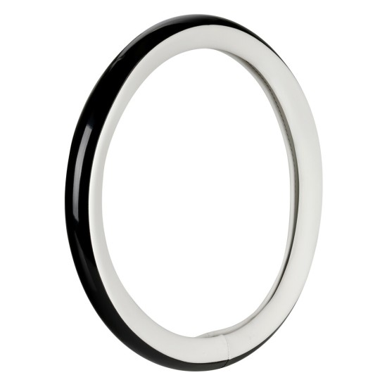 Lampa - Κάλυμμα Τιμονιού AURA (M) 37/39cm Μαύρο ένθετο με γυαλάδα / Λευκό άοσμο μαλακό Skeentex - 1 τεμ. (L3290.6)