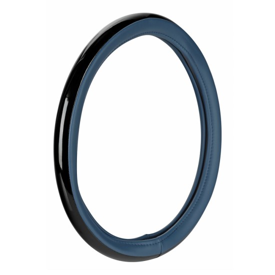 Lampa - Κάλυμμα Τιμονιού AURA (M) 37/39cm Μαύρο ένθετο με γυαλάδα / Μπλέ άοσμο μαλακό Skeentex - 1 τεμ. (L3290.8)