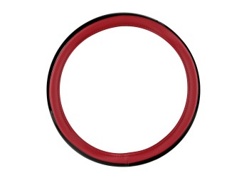 Lampa - Κάλυμμα Τιμονιού AURA  (M) 37/39cm Μαύρο ένθετο με γυαλάδα / Κόκκινο άοσμο μαλακό Skeentex - 1 τεμ. (L3290.9)