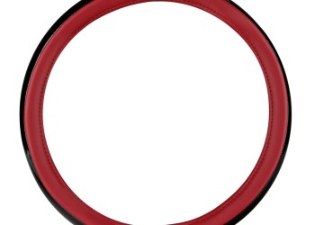 Lampa - Κάλυμμα Τιμονιού AURA  (M) 37/39cm Μαύρο ένθετο με γυαλάδα / Κόκκινο άοσμο μαλακό Skeentex - 1 τεμ. (L3290.9)