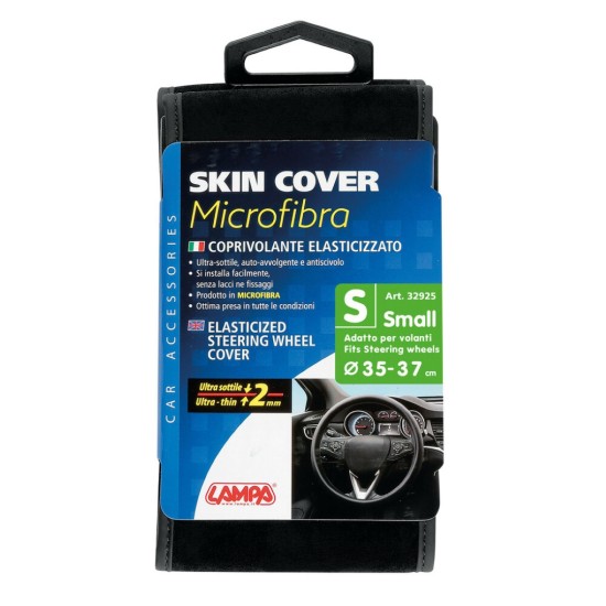 Lampa Κάλυμμα Τιμονιού Αυτοκινήτου Skin-Cover 35-37εκ. Ελαστικό Άοσμο Μικροϊνών Μαύρο 1-τεμ. (L3292.5)