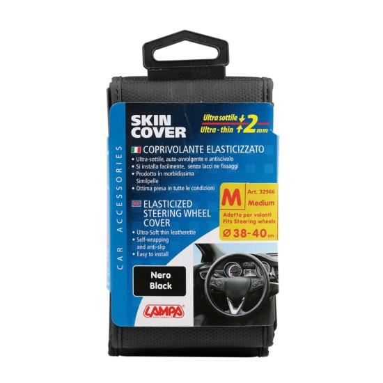 Lampa Κάλυμμα Τιμονιού Αυτοκινήτου Skin-Cover Sport ελαστικό με 38-40εκ. Άοσμο από Ultra-soft Skeentex Μαύρο 1-τεμ. (L3296.6)