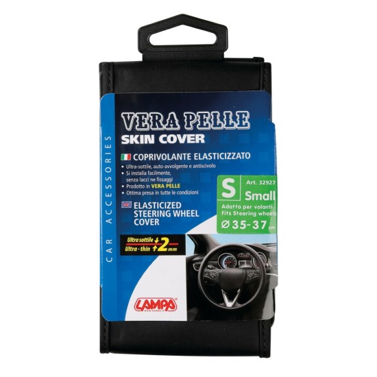 Lampa Κάλυμμα Τιμονιού Αυτοκινήτου Skin-Cover 35-37εκ. Ελαστικό Άοσμο Ultra-soft Δερμάτινο Μαύρο 1-τεμ. (L3292.7)