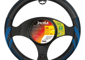 Lampa Κάλυμμα Τιμονιού Αυτοκινήτου Suzuka 37-39εκ. Άοσμο Ελαστικό Ultra soft Skeentex με αεριζόμενες λαβές Μαύρο Μπλε 1-τεμ. (L3293.5)